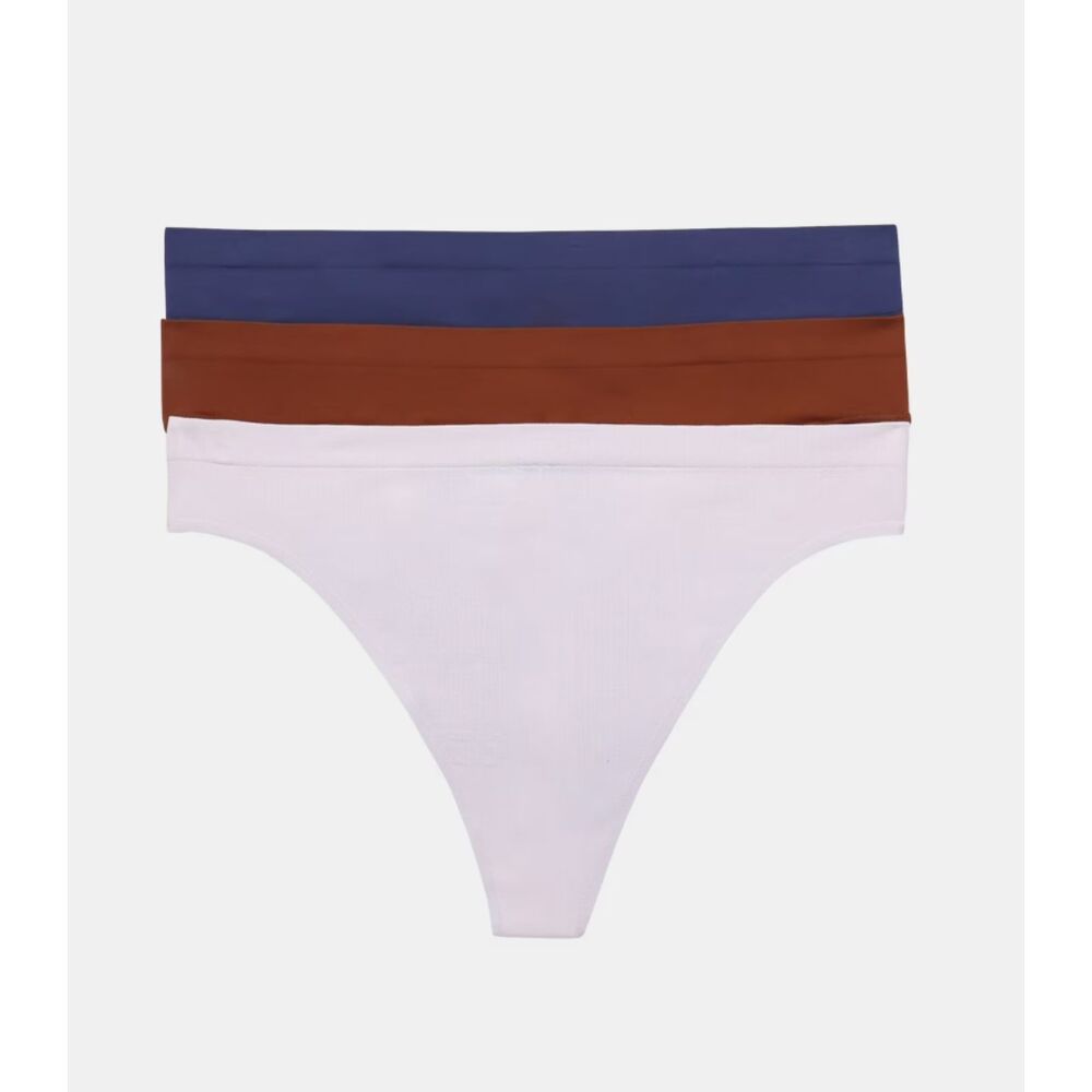Joyspun Women's Seamless Thong Panties, 3-Pack